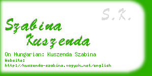 szabina kuszenda business card